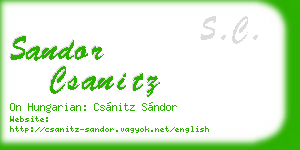 sandor csanitz business card