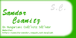 sandor csanitz business card